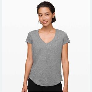 Lululemon Athletica Striped V-Neck Love T Women's Top